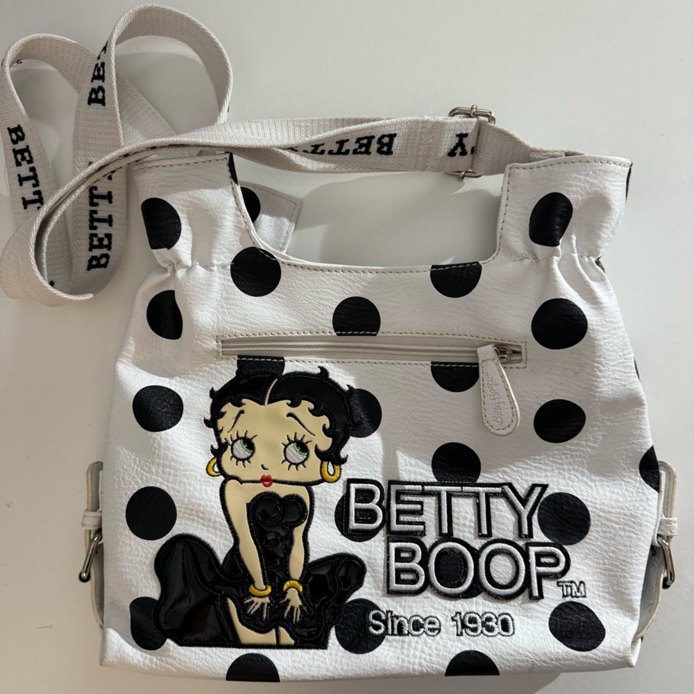 Betty Boop Black and White Polka Dot Bag